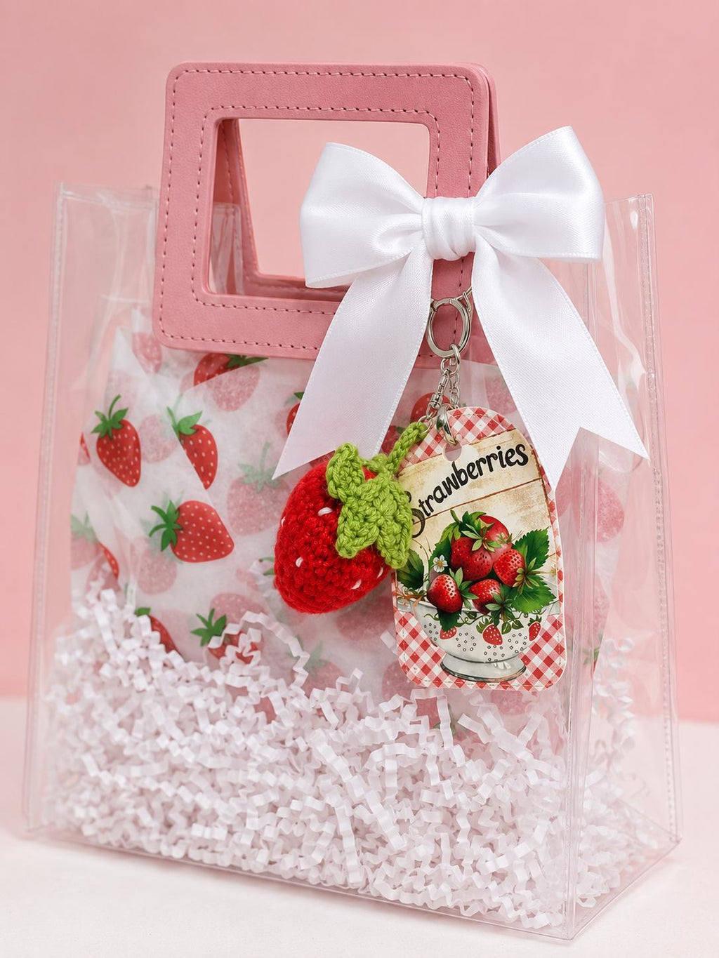 Strawberry Gift Bag for Friends | Teen Girls Birthday Surprise, Pouch & Keychain