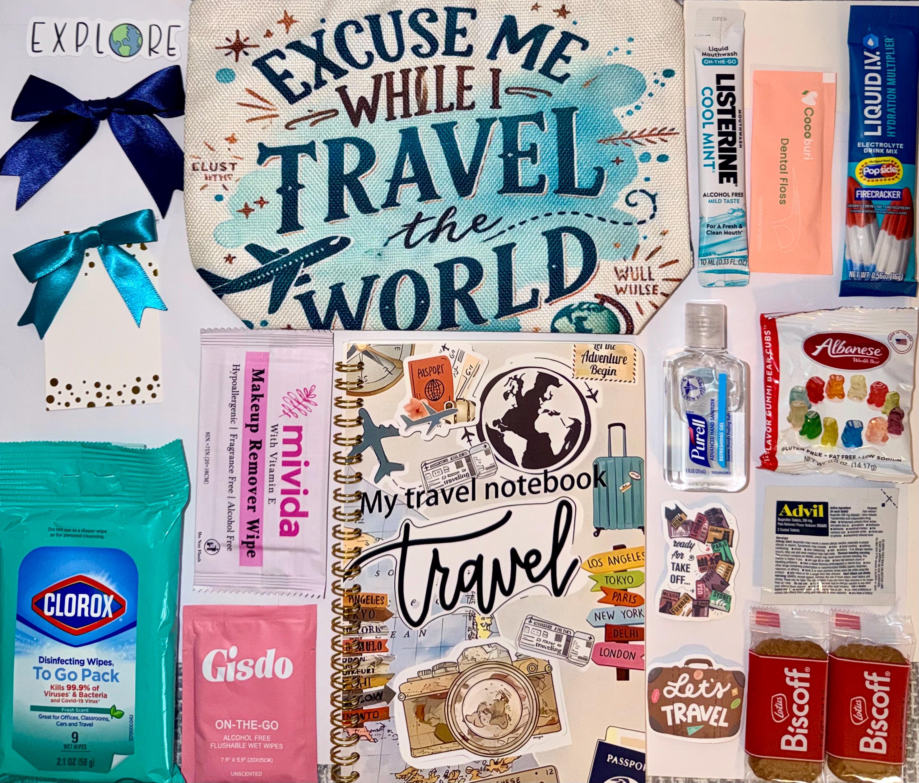 Travel Essentials Gift Bag for Women, Girls Trip Vacation Set (Ready-to-Gift)