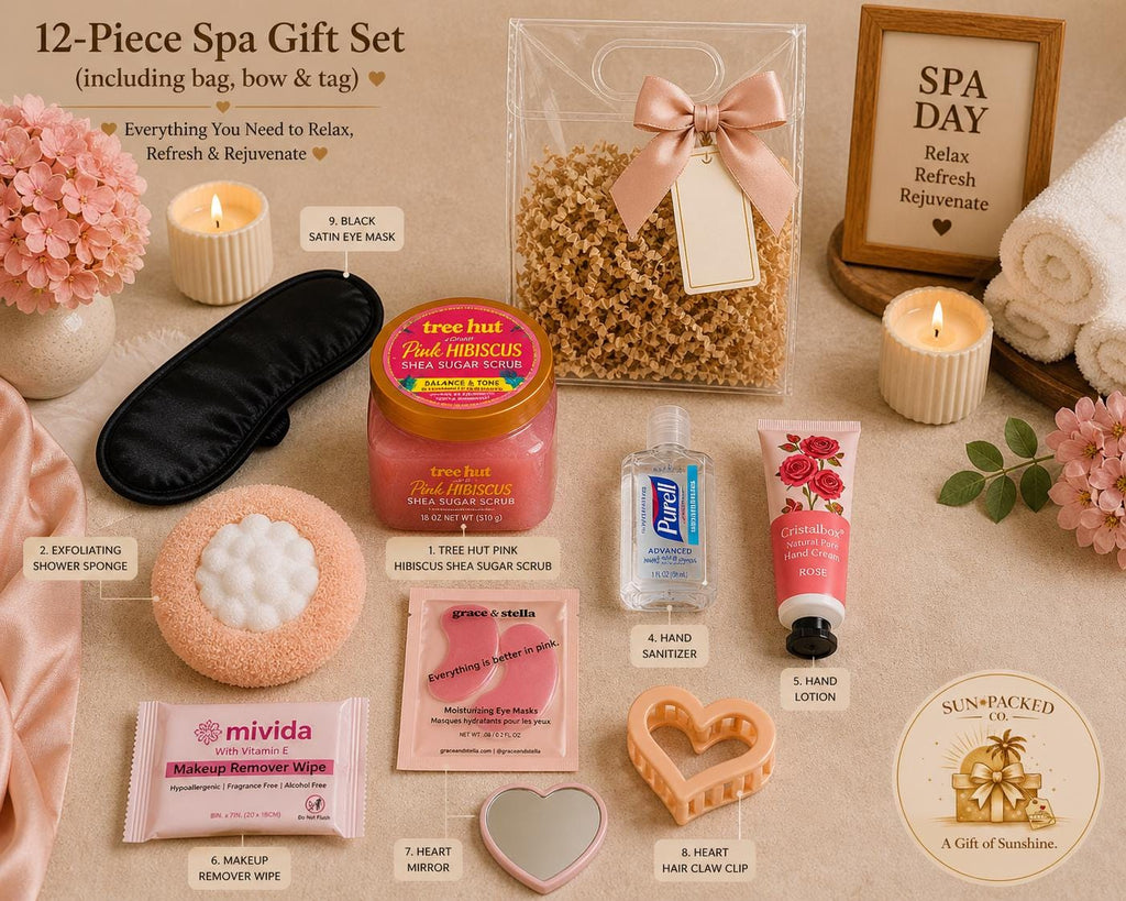 Spa Gift Bag for Women | Self Care Gift Set | Birthday Gift for Her | Retirement Gift for Women | College Graduation Gift |Luxury Relaxation