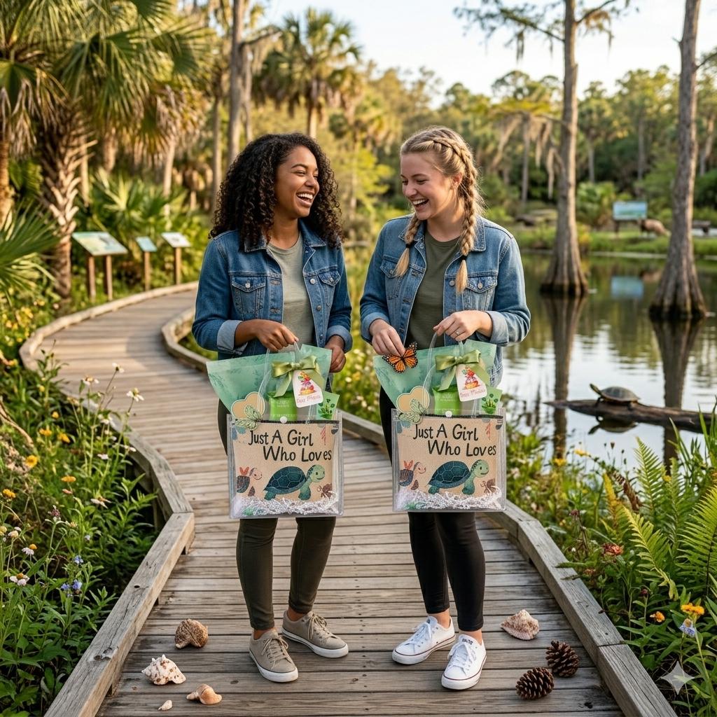 Turtle Lover Gift Bag: Birthday, Friend, Cosmetic Pouch, Self-Care Items