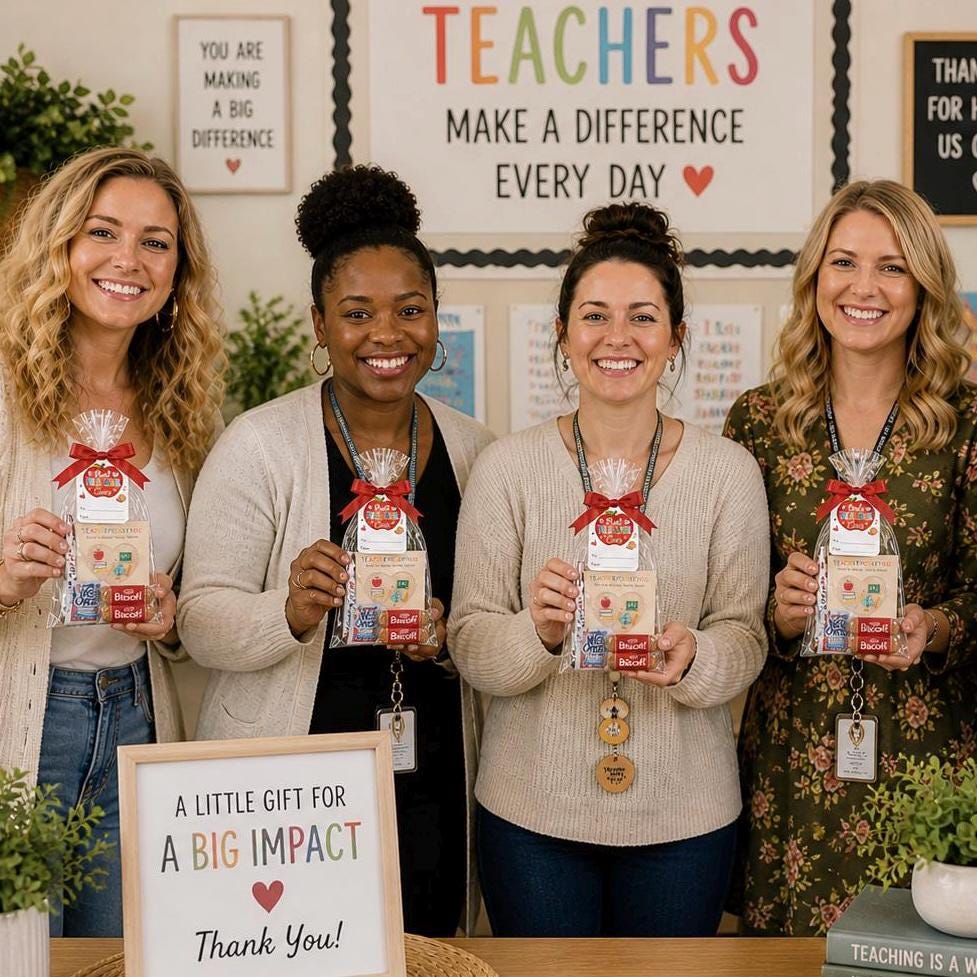 Bulk Mini Teacher Gift Bags | Back to School Staff Appreciation | PTO Teacher Gifts | Preschool Daycare Gifts | Faculty Welcome Gifts School