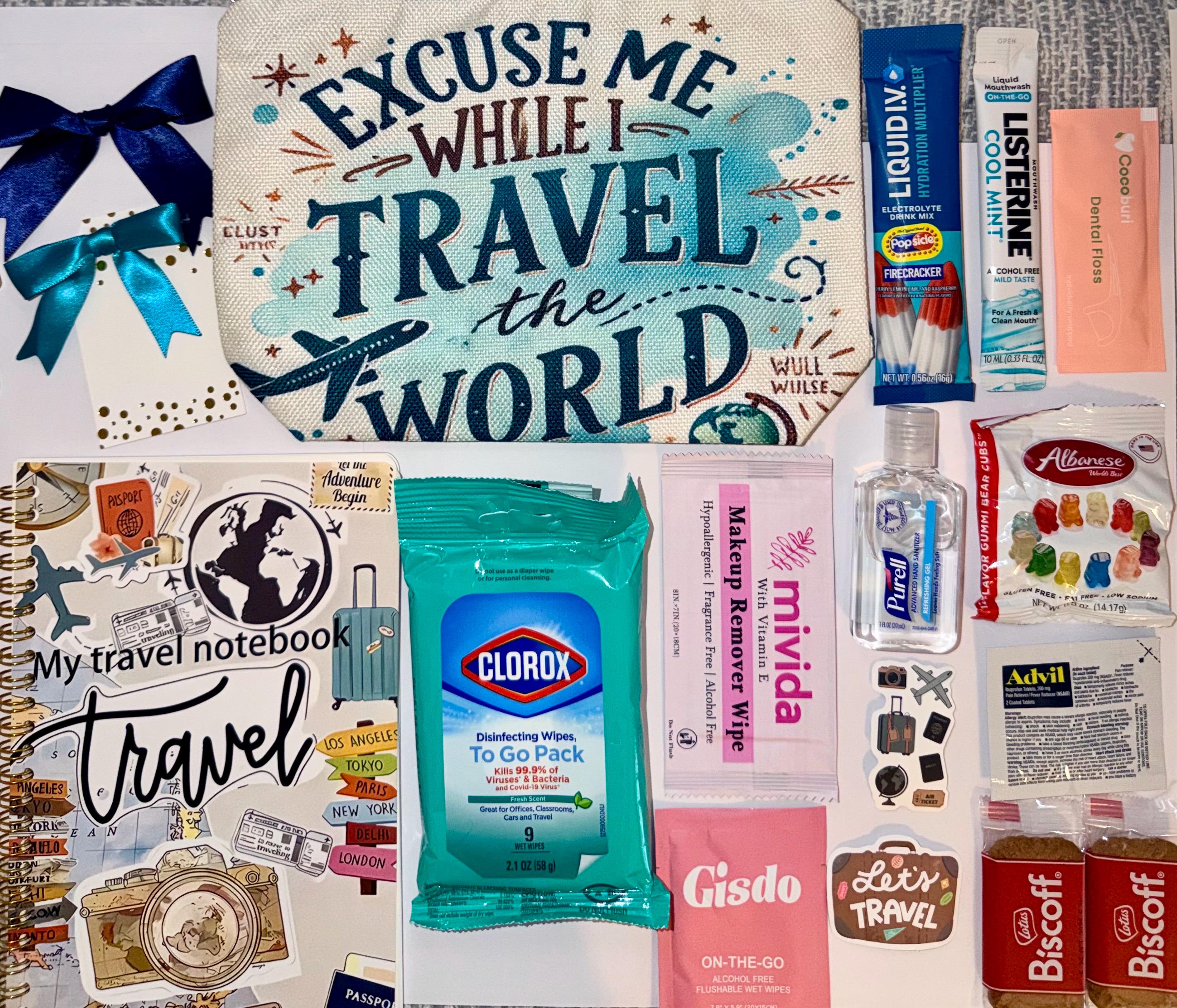 Travel Essentials Gift Bag for Women, Girls Trip Vacation Set (Ready-to-Gift)