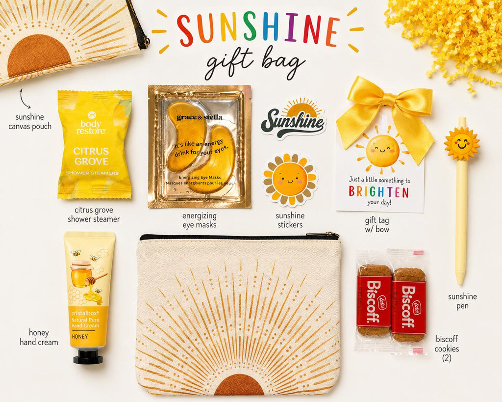 Sunshine Gift Bag: Self Care Care Package for Her, Friend, Birthday, Get Well Soon