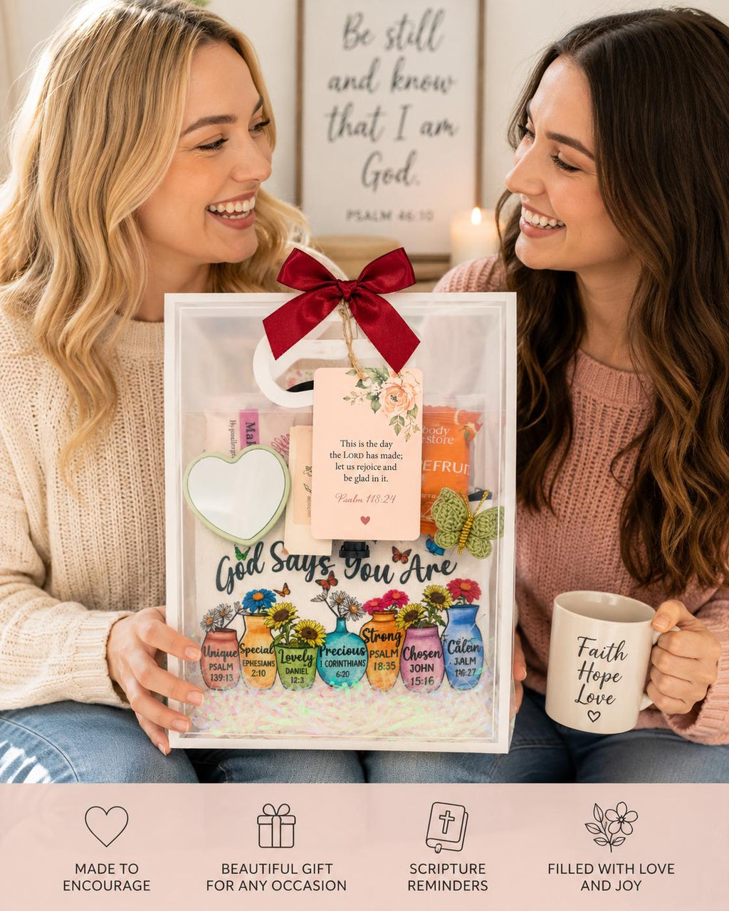 Christian Self Care Gift Bag | Faith Encouragement Spa Set, Bible Verse Pouch