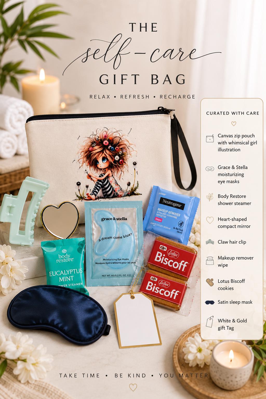 Self Care Gift Bag for Women, Spa Set, Birthday, New Mom, College Graduate, Teen Gifts