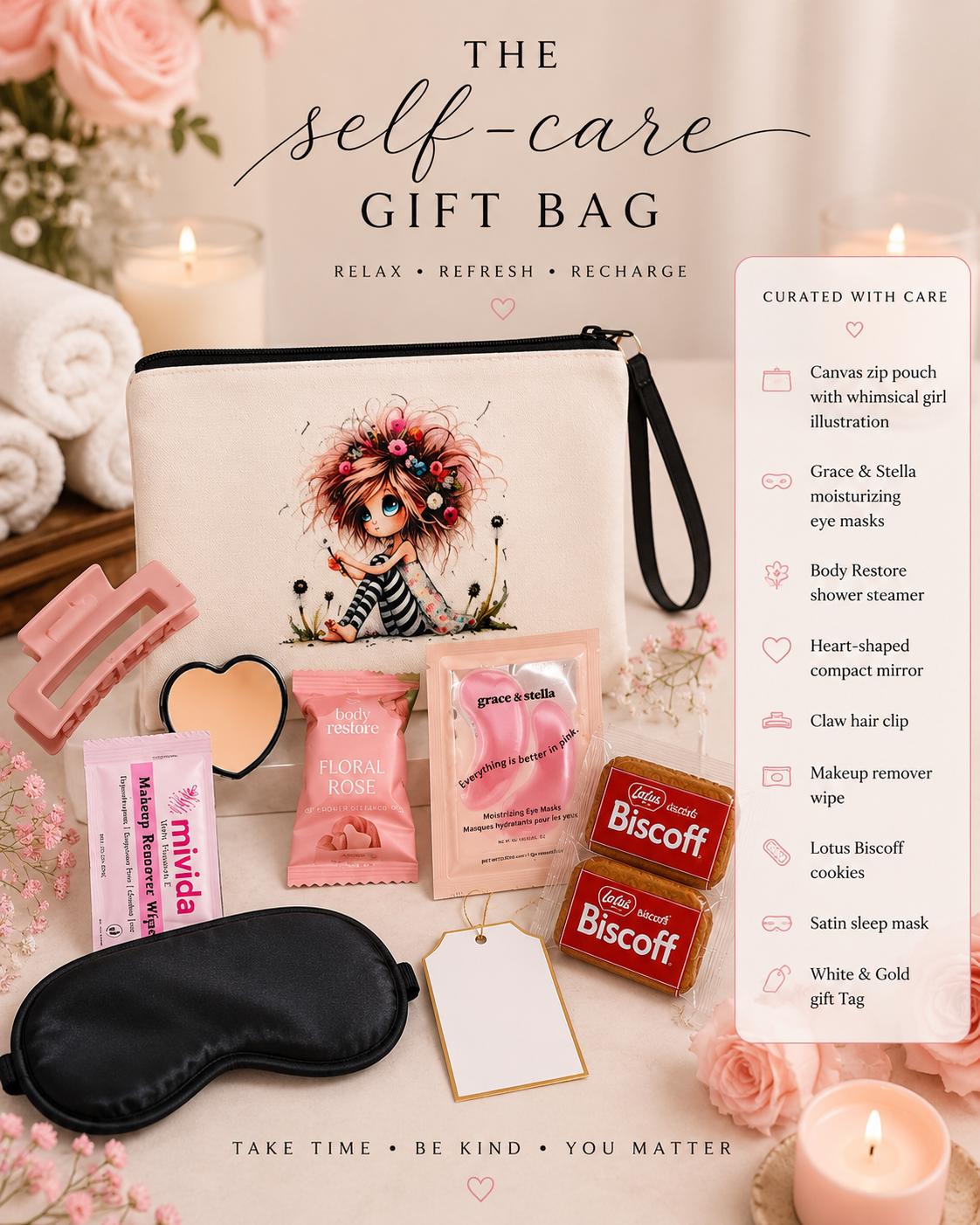 Self Care Gift Bag for Women, Spa Set, Birthday, New Mom, College Graduate, Teen Gifts