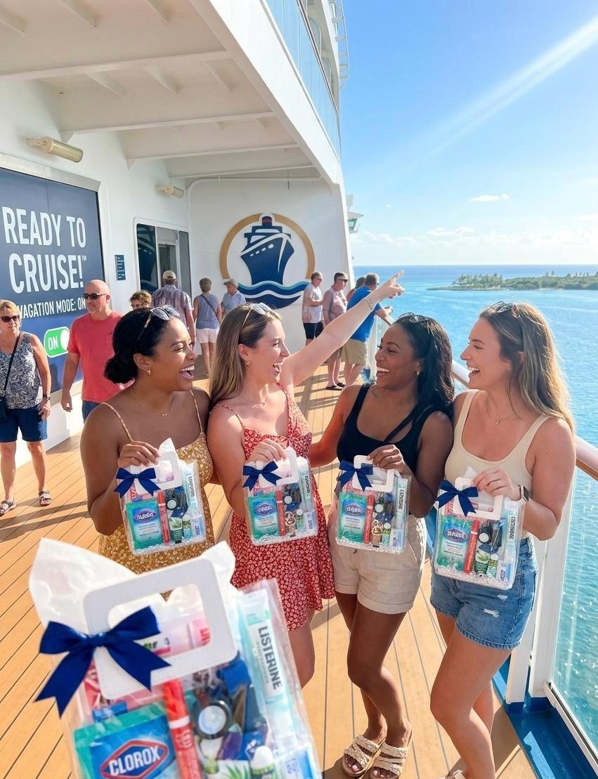 Cruise Gift Bag | 15 Vacation Survival Kit, Bachelorette Party Favor