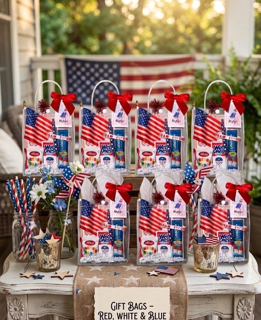 Patriotic Party Favor Bags | 4th of July, Memorial Day, Labor Day Gifts