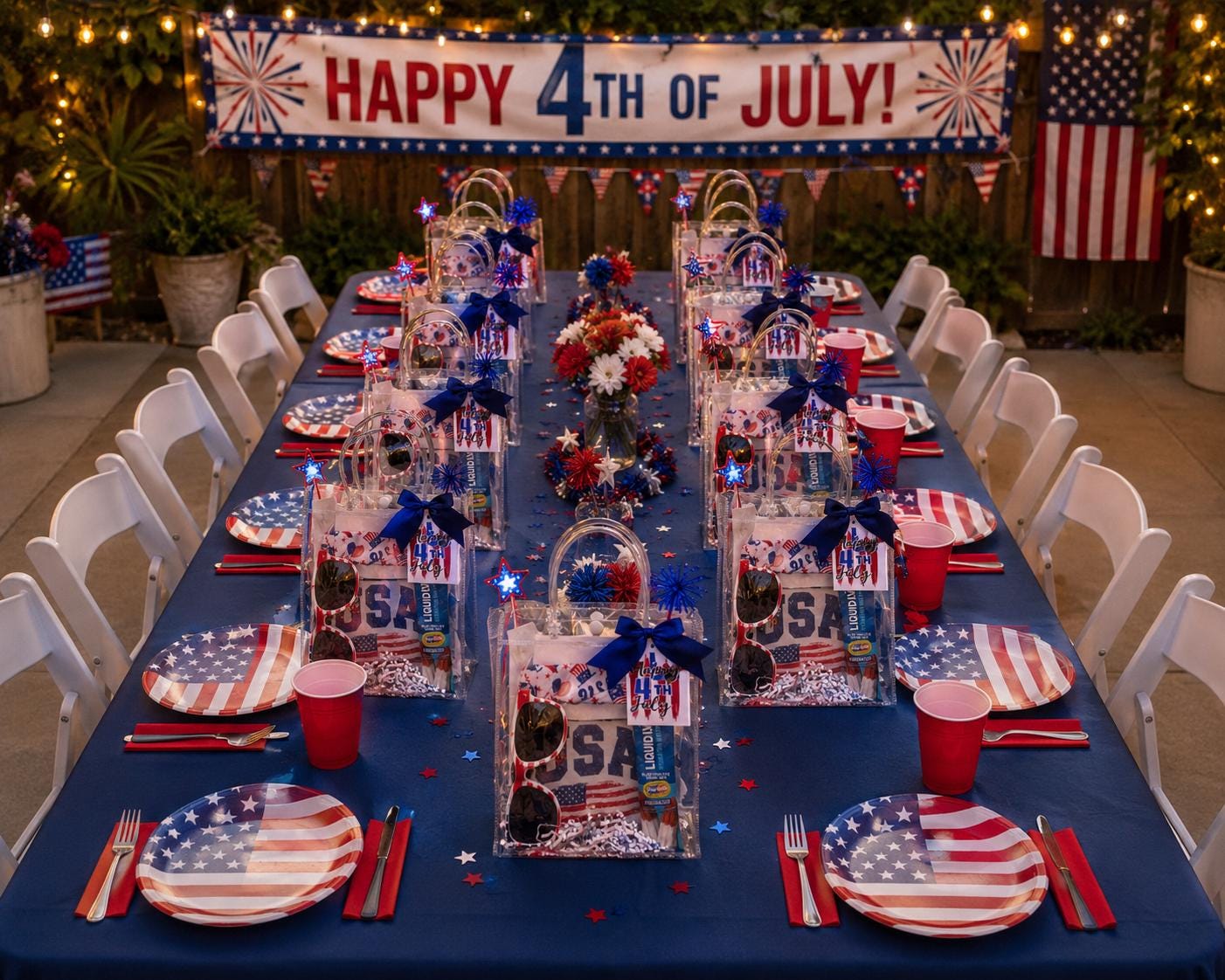 Patriotic 4th of July Gift Bag | USA Hostess, BBQ, Summer Party Favors