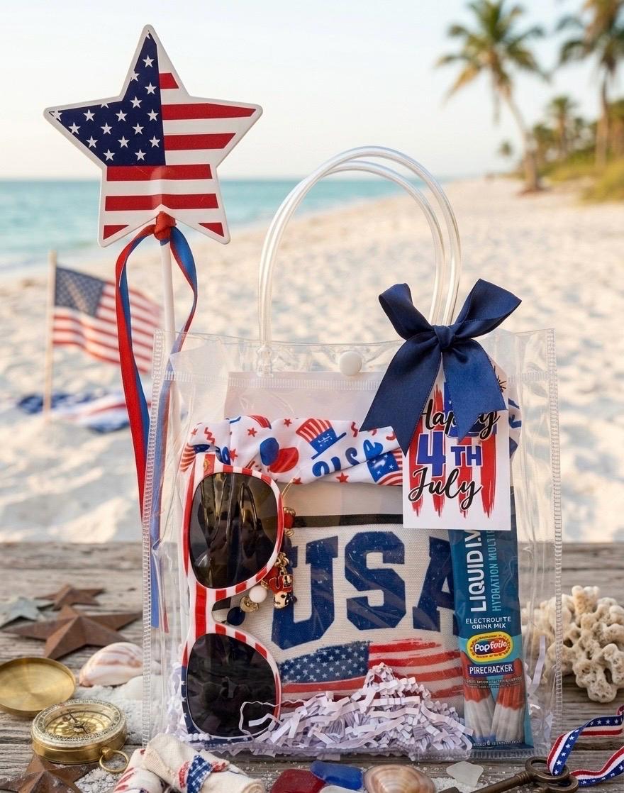 Patriotic 4th of July Gift Bag | USA Hostess, BBQ, Summer Party Favors