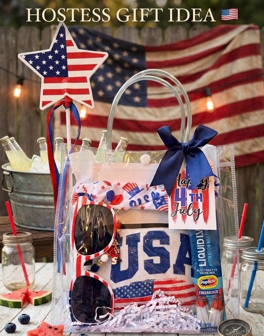 Patriotic 4th of July Gift Bag | USA Hostess, BBQ, Summer Party Favors