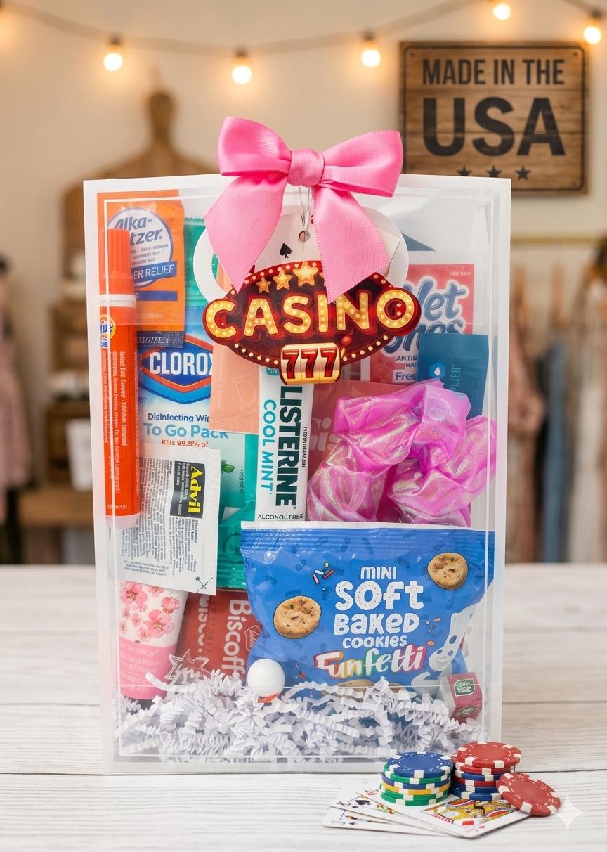 Vegas Bachelorette Survival Kit | Hangover Recovery Goodie Bags (Casino Theme)