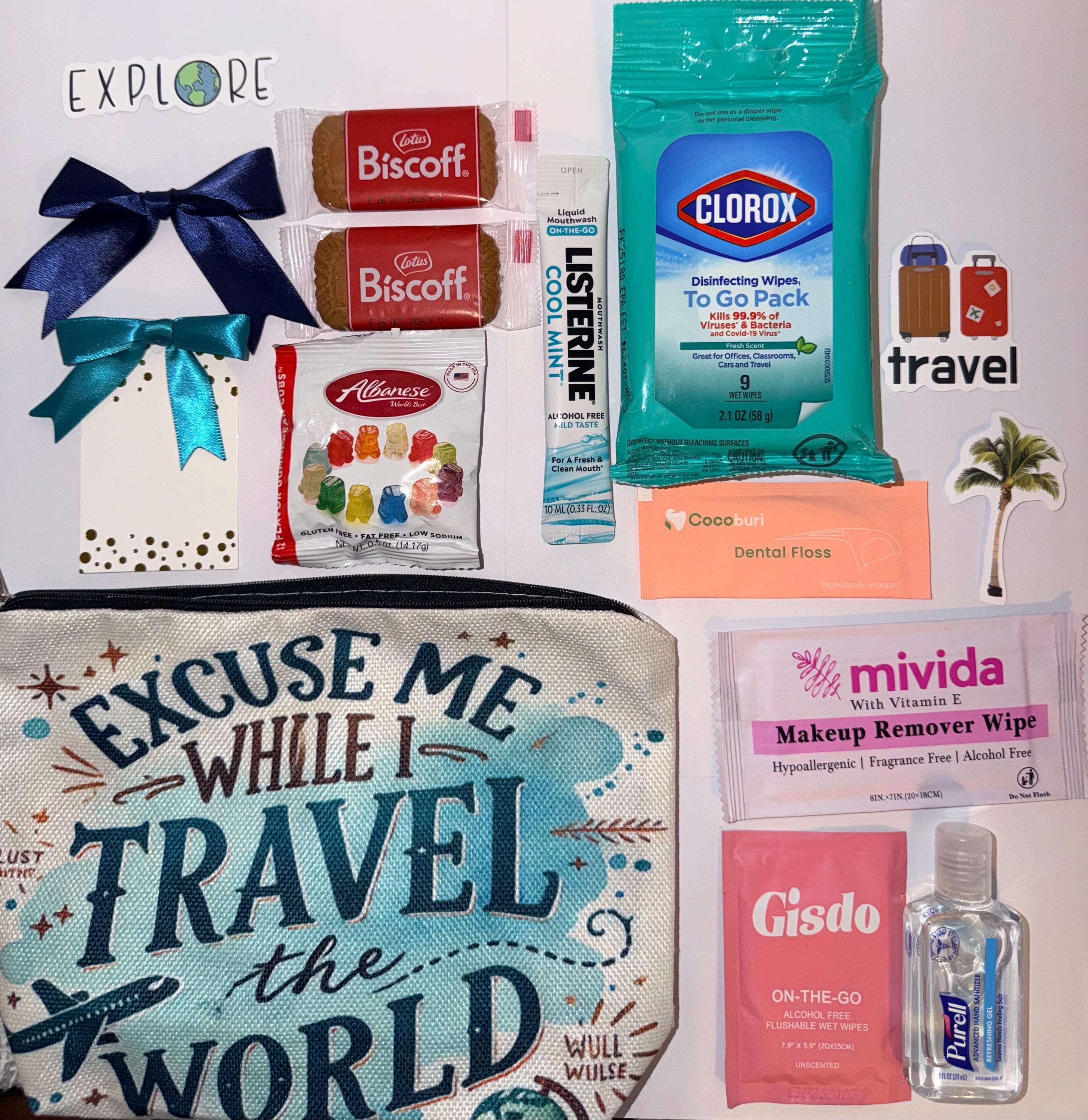 Travel Essentials Gift Bag for Women, Girls Trip Vacation Set (Ready-to-Gift)