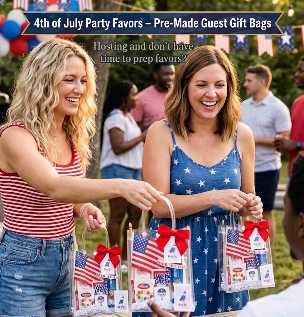 Patriotic Party Favor Bags | 4th of July, Memorial Day, Labor Day Gifts