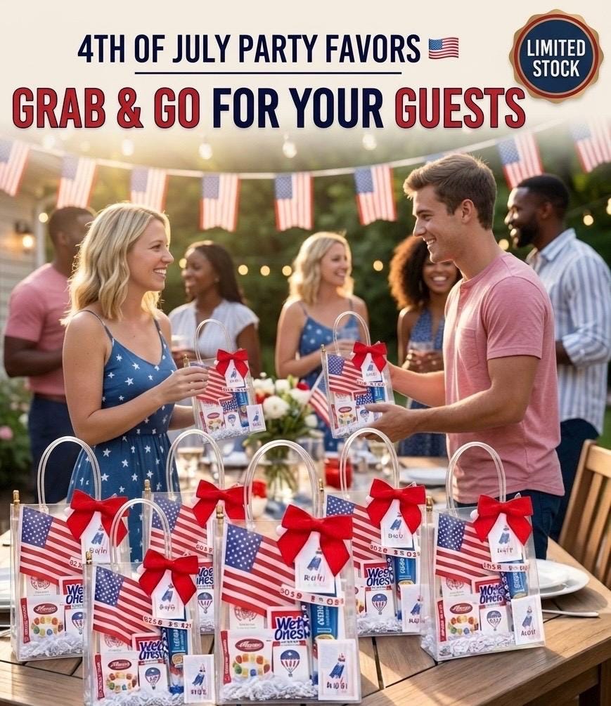 Patriotic Party Favor Bags | 4th of July, Memorial Day, Labor Day Gifts