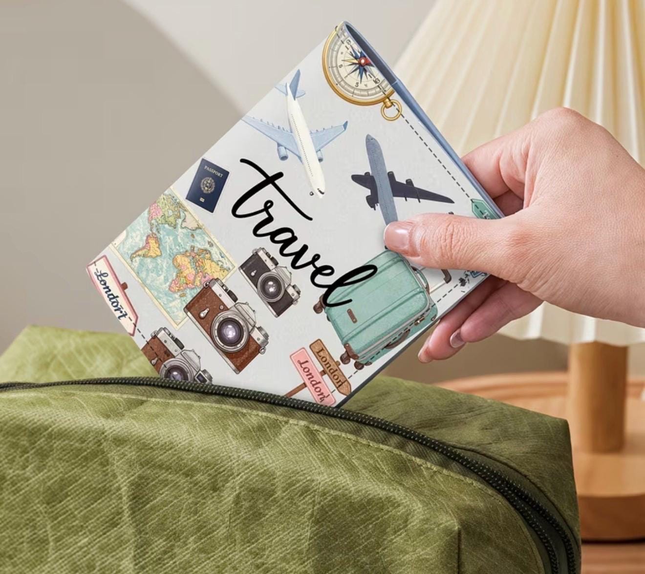 Travel Gift Set: Passport Cover, Luggage Tag, Snacks, Essentials (Girls Trip, Vacation)