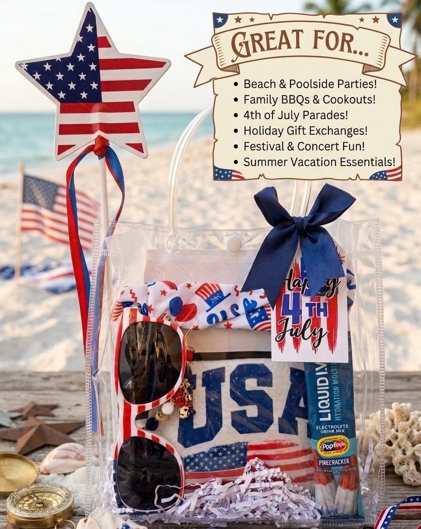 Patriotic 4th of July Gift Bag | USA Hostess, BBQ, Summer Party Favors