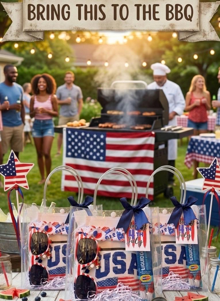 Patriotic 4th of July Gift Bag | USA Hostess, BBQ, Summer Party Favors