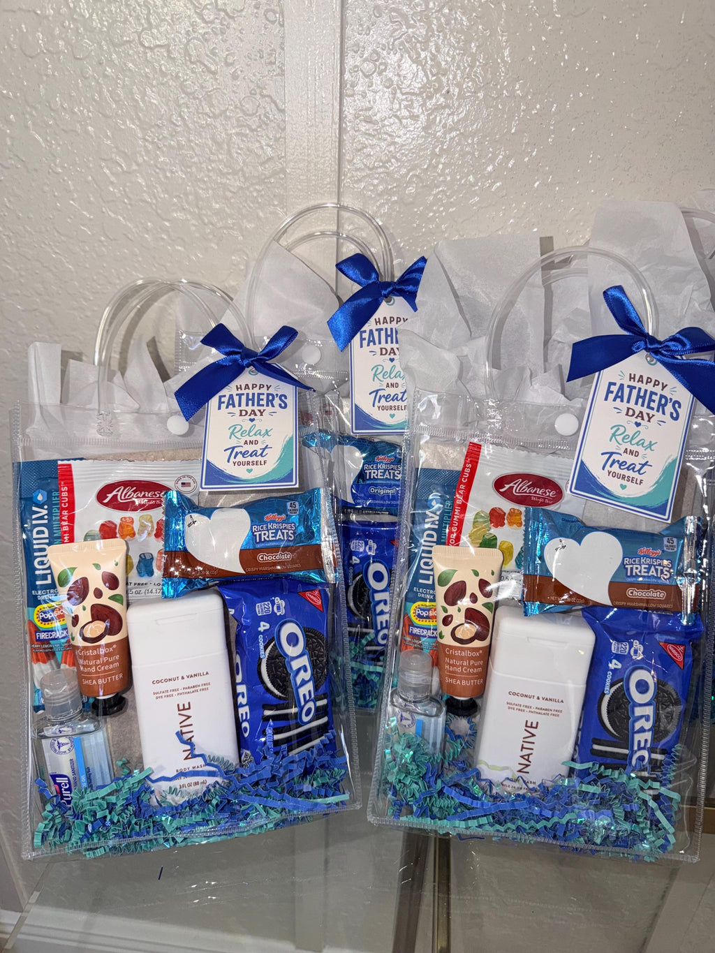 Father’s Day Gift Bag for Dad, Gift Bag for Husband and Grandpa, Snack and Self Care Gift Bag for Men, Last Minute Father’s Day Gift Bag