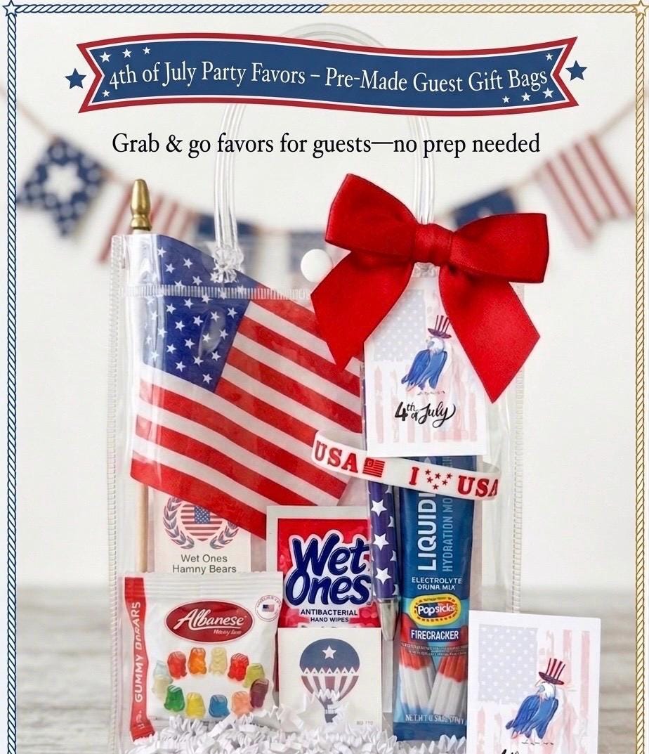 Patriotic Party Favor Bags | 4th of July, Memorial Day, Labor Day Gifts