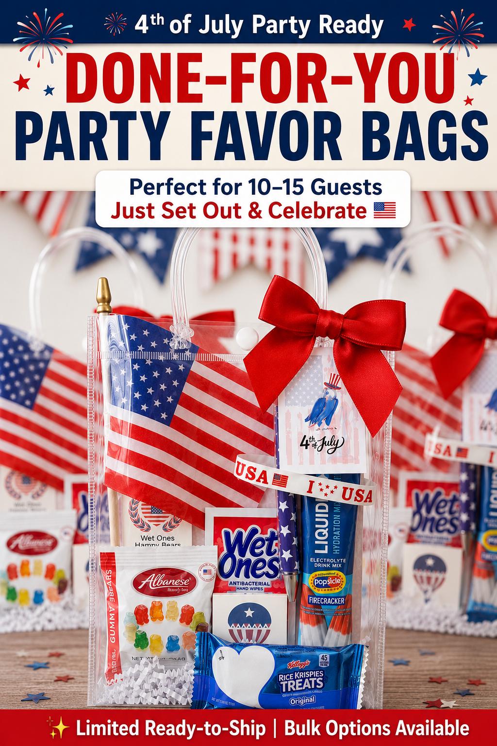 Patriotic Party Favor Bags | 4th of July, Memorial Day, Labor Day Gifts