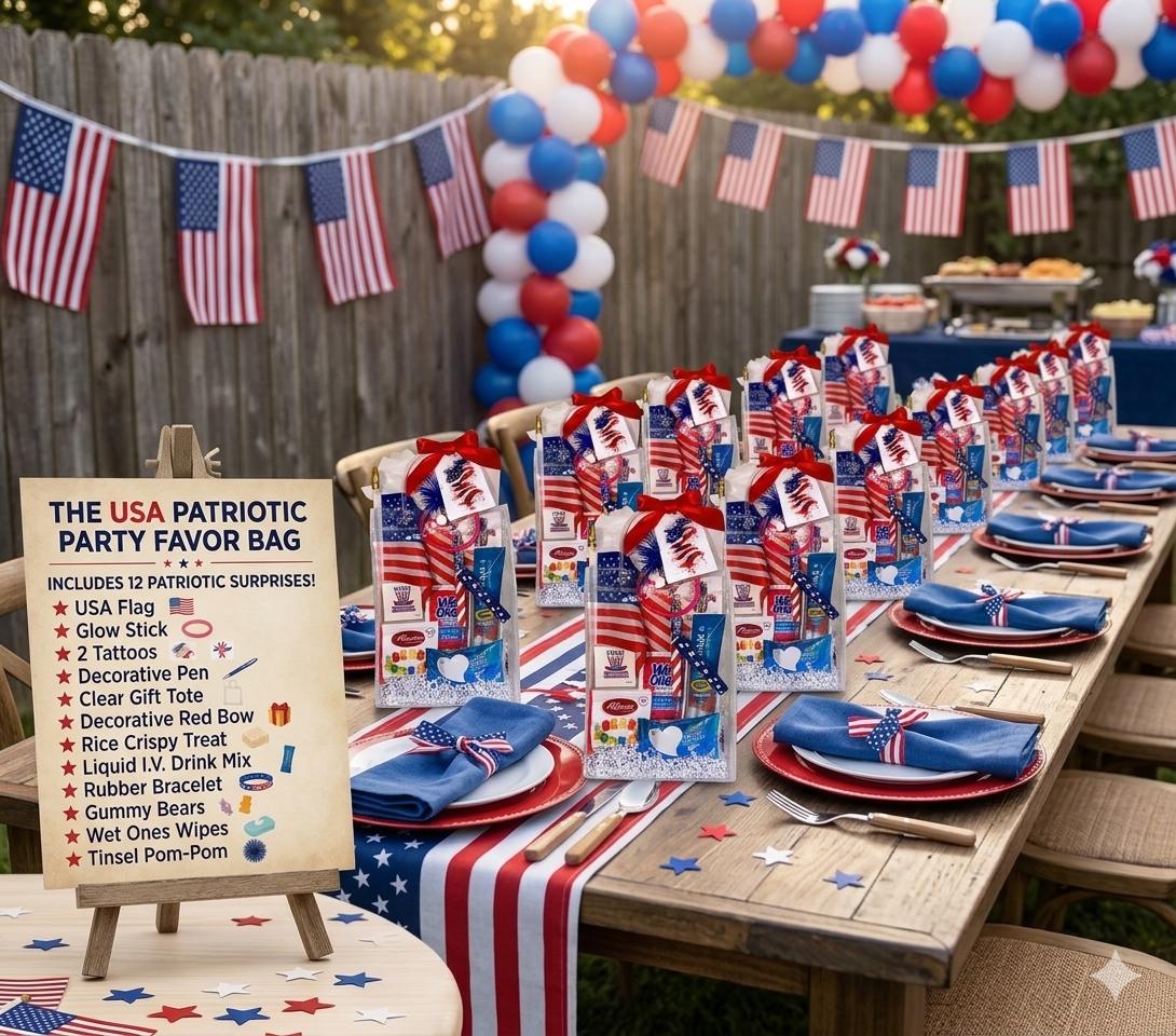 Patriotic Party Favor Bags | 4th of July, Memorial Day, Labor Day Gifts