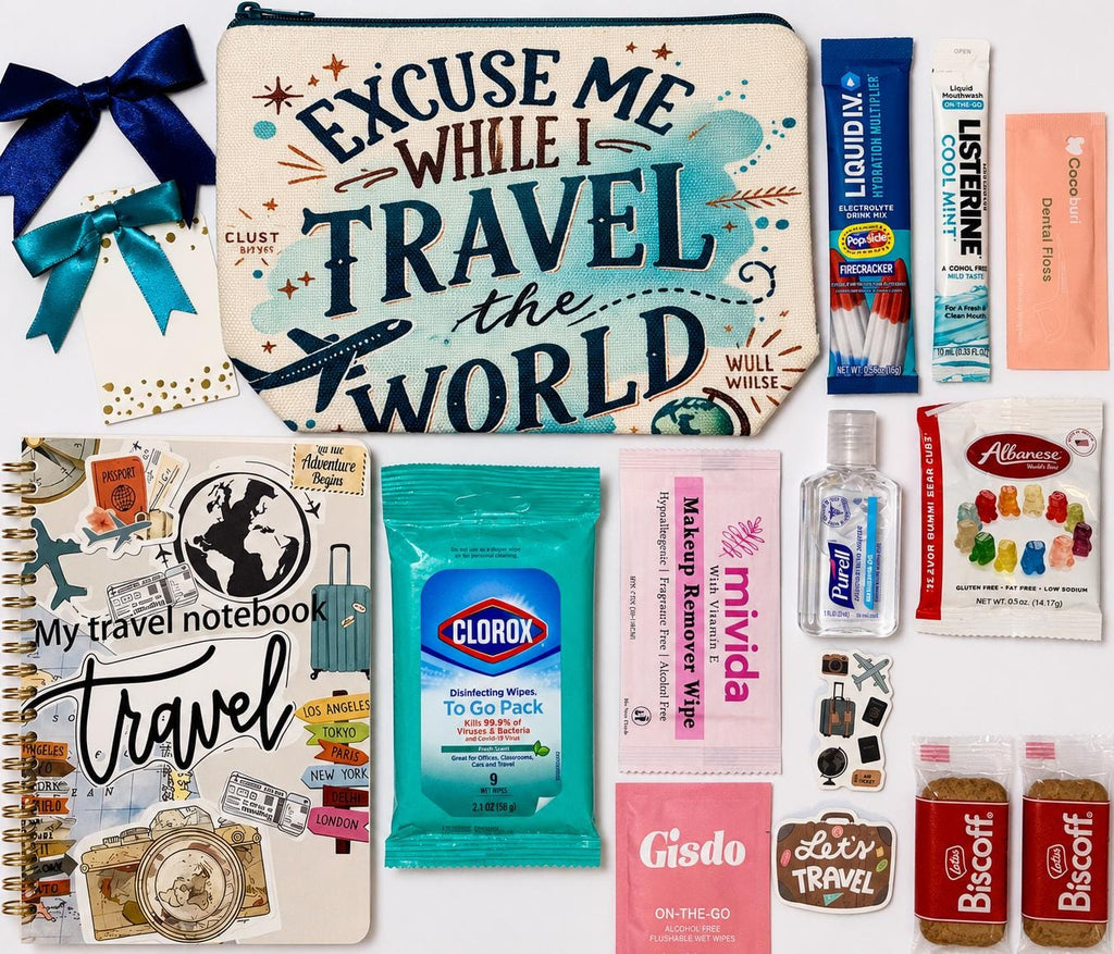 Travel Essentials Gift Bag for Women, Girls Trip Vacation Set (Ready-to-Gift)