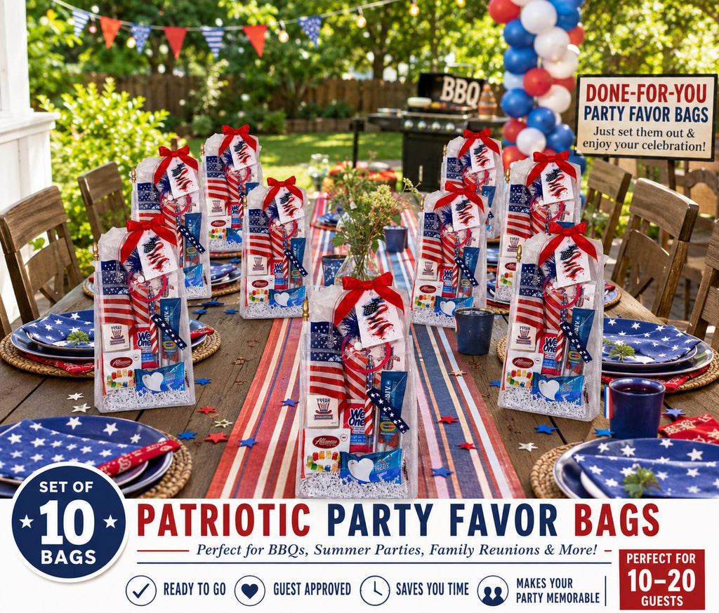 Patriotic Party Favor Bags | 4th of July, Memorial Day, Labor Day Gifts