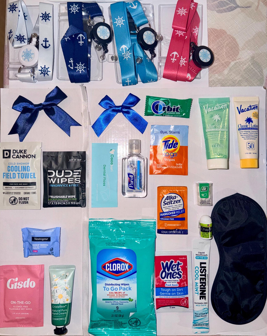 Deluxe Mini Cruise Gift Bag, Premium Cruise Survival Kit, Bon Voyage Gift, Travel Essentials, Girls Trip Favor, Bulk Cruise Gifts, TSA Pouch
