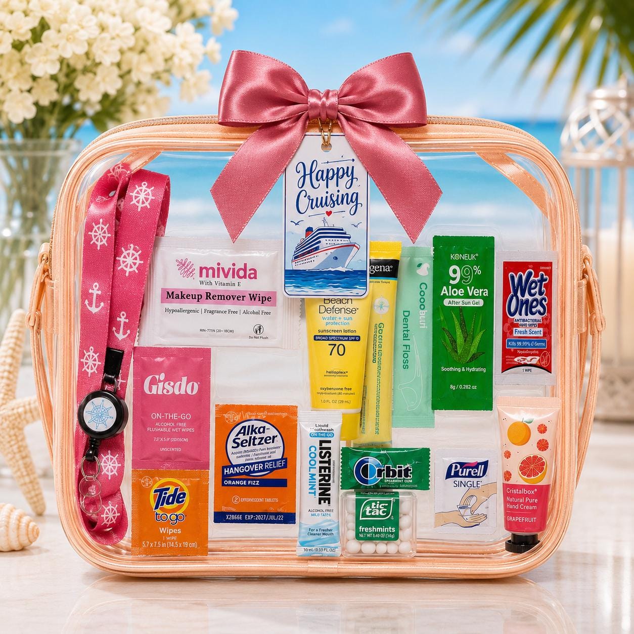 Mini Cruise Gift Bag, Cruise Must-Haves, Bon Voyage Gift, Travel Essentials, Cruise Party Favor, Bulk Cruise Gifts, TSA Travel Pouch, Family