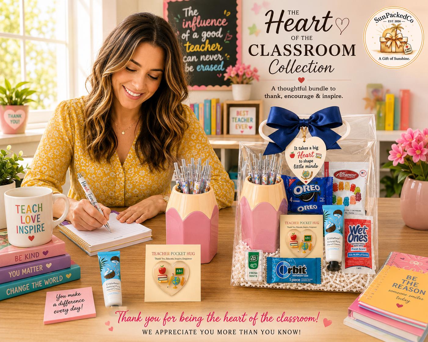 Teacher Gift Bag, First Year Teacher Gift, Classroom Welcome Gift, Teacher Desk Gift, Student Teacher, Teacher Aide Gift, Heart of the Class