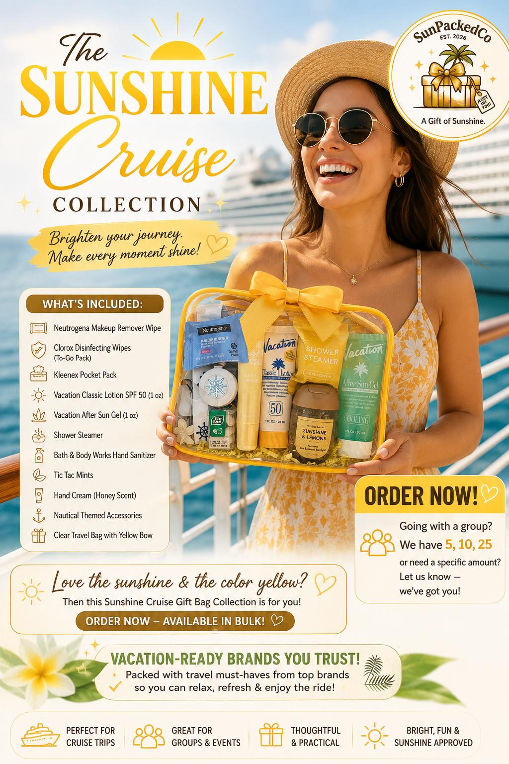 Yellow Cruise Gift Bag | Sunshine Cruise Collection | Bon Voyage & Vacation Gift