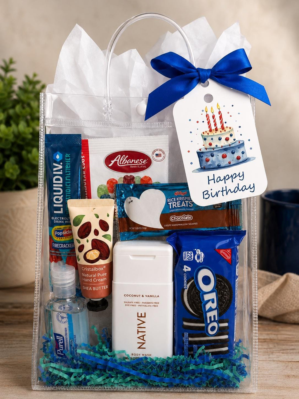 Father’s Day Gift Bag for Dad, Gift Bag for Husband and Grandpa, Snack and Self Care Gift Bag for Men, Last Minute Father’s Day Gift Bag