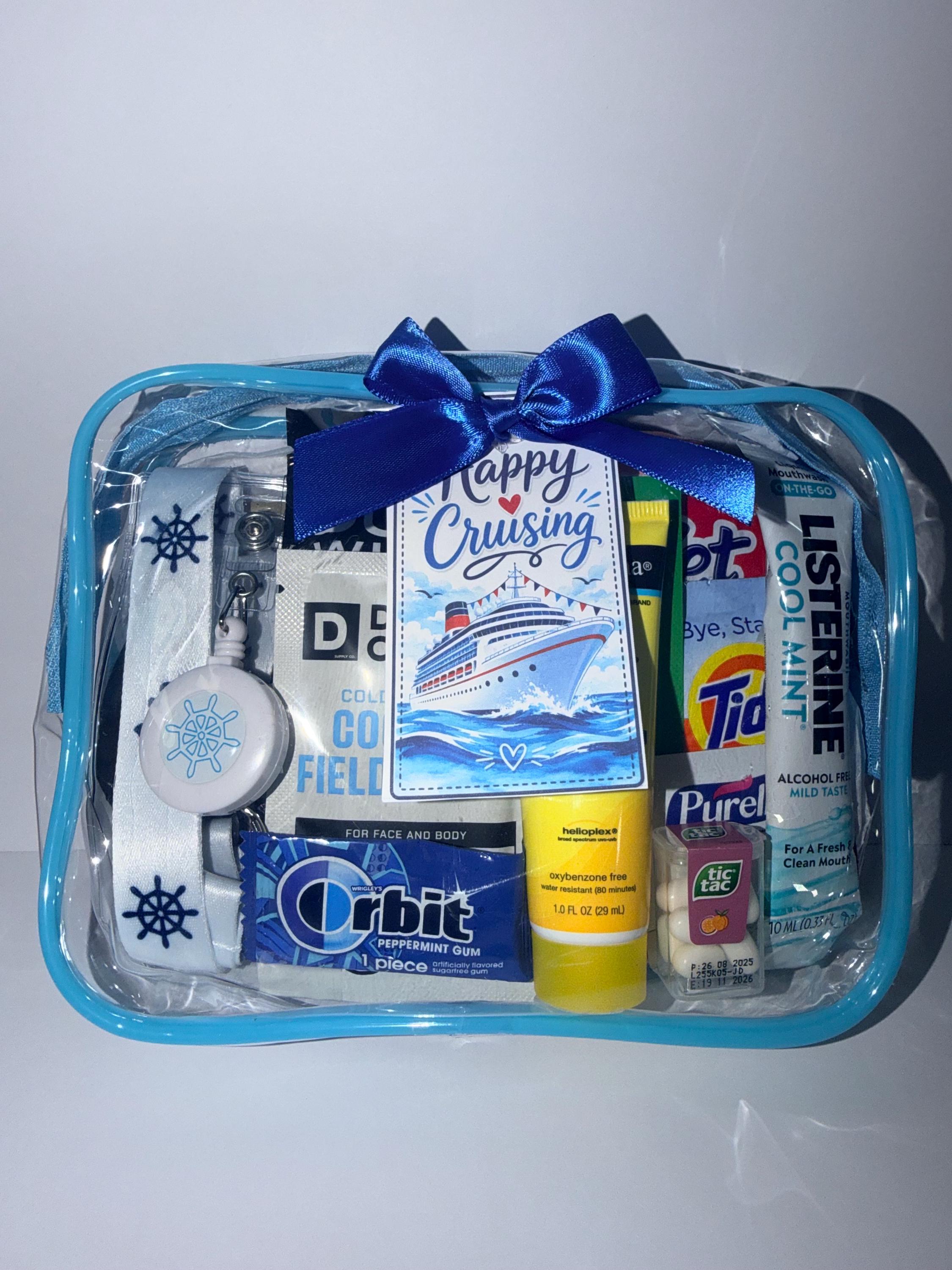 Mini Cruise Gift Bag, Cruise Must-Haves, Bon Voyage Gift, Travel Essentials, Cruise Party Favor, Bulk Cruise Gifts, TSA Travel Pouch, Family