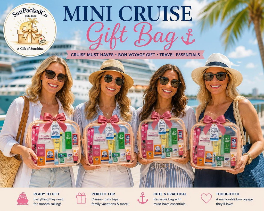 Mini Cruise Gift Bag, Cruise Must-Haves, Bon Voyage Gift, Travel Essentials, Cruise Party Favor, Bulk Cruise Gifts, TSA Travel Pouch, Family