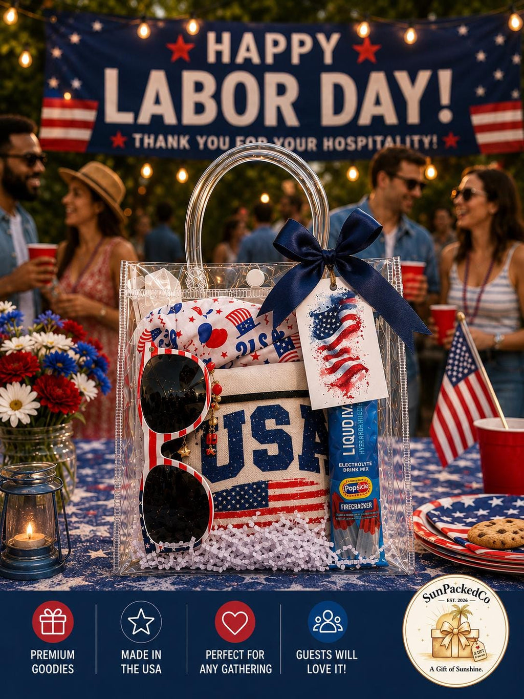 Labor Day Gift Bag | Hostess Gift | Patriotic Party Favor