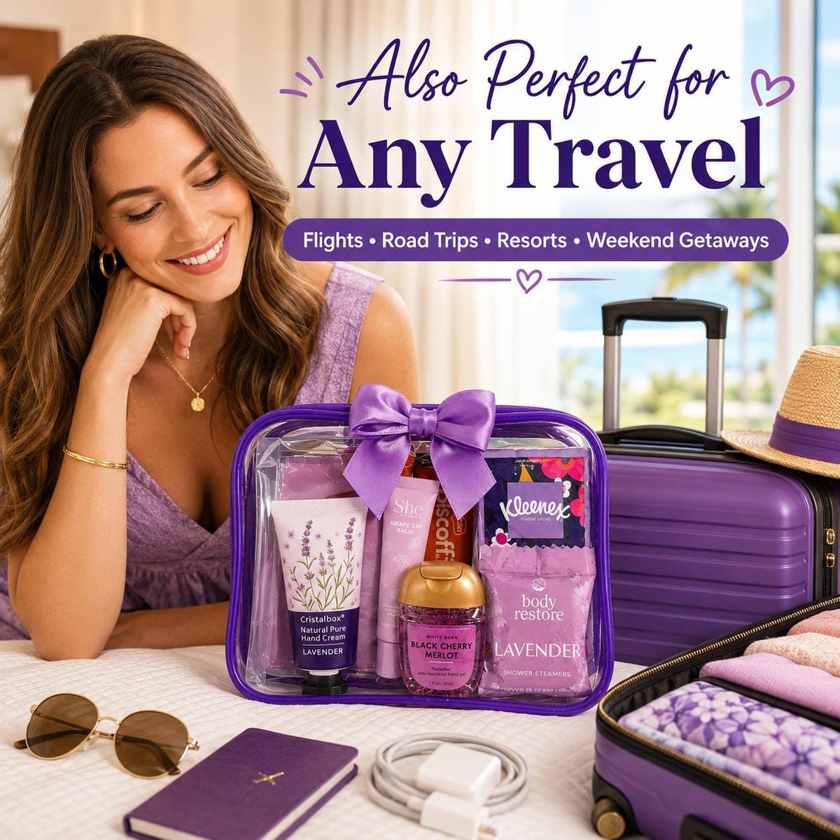 Purple Cruise Travel Bag | Travel Gift for Women | Cruise Essentials | Girls Trip Gift | Bon Voyage Gift