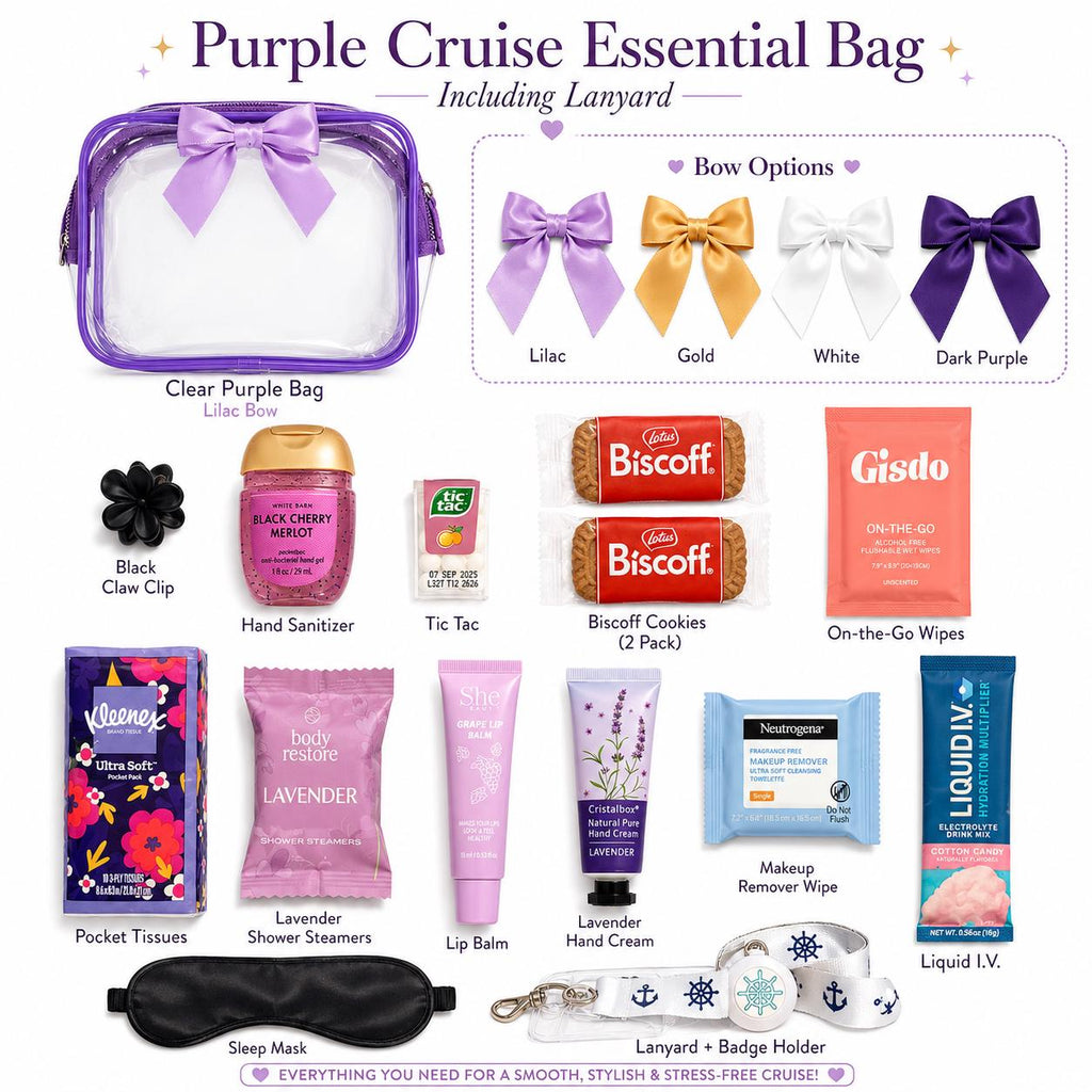 Purple Cruise Travel Bag | Travel Gift for Women | Cruise Essentials | Girls Trip Gift | Bon Voyage Gift