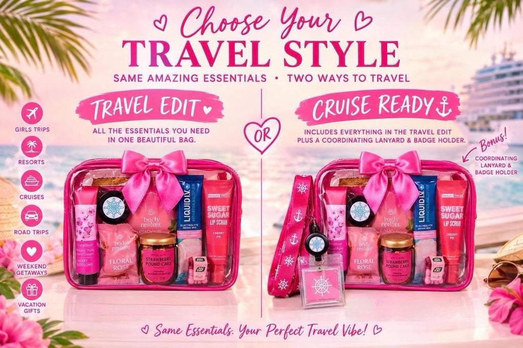 Pink Travel Gift for Women | Girls Trip Gift | Cruise Essentials and Vacation Travel Kit