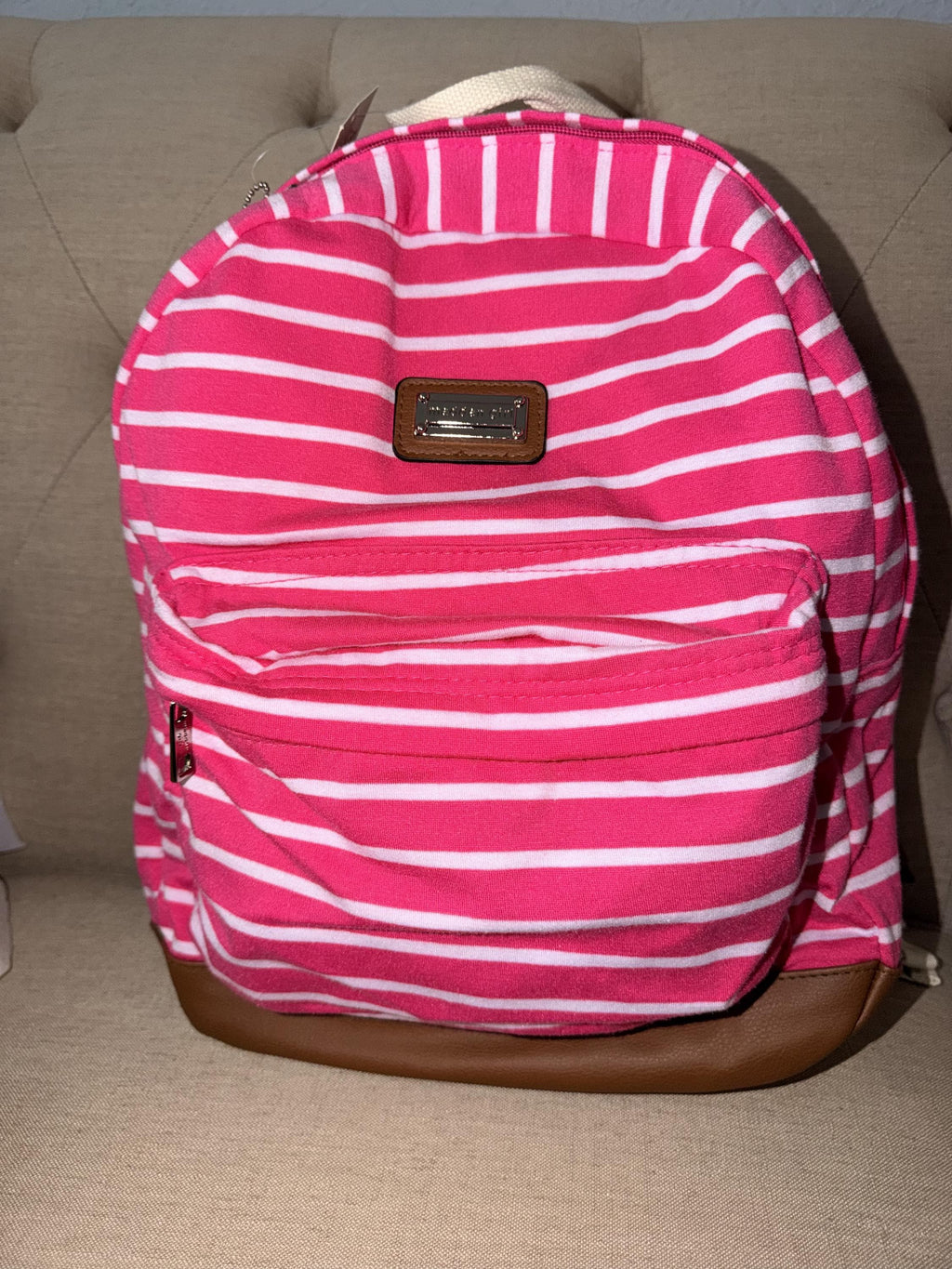 Madden Girl Pink Striped Backpack and Lunch Bag Set | Back to School Ready