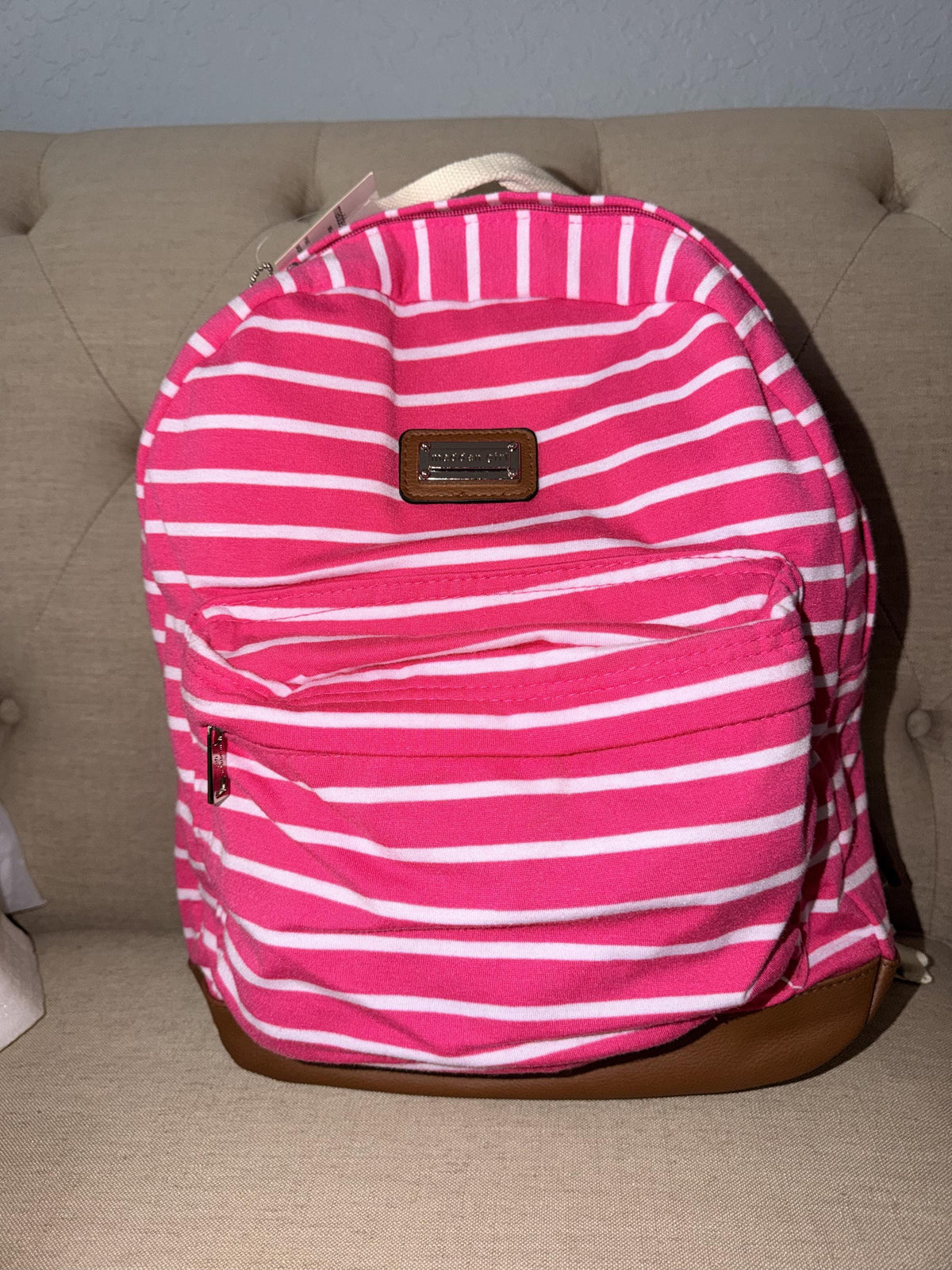 Madden Girl Pink Striped Backpack and Lunch Bag Set | Back to School Ready