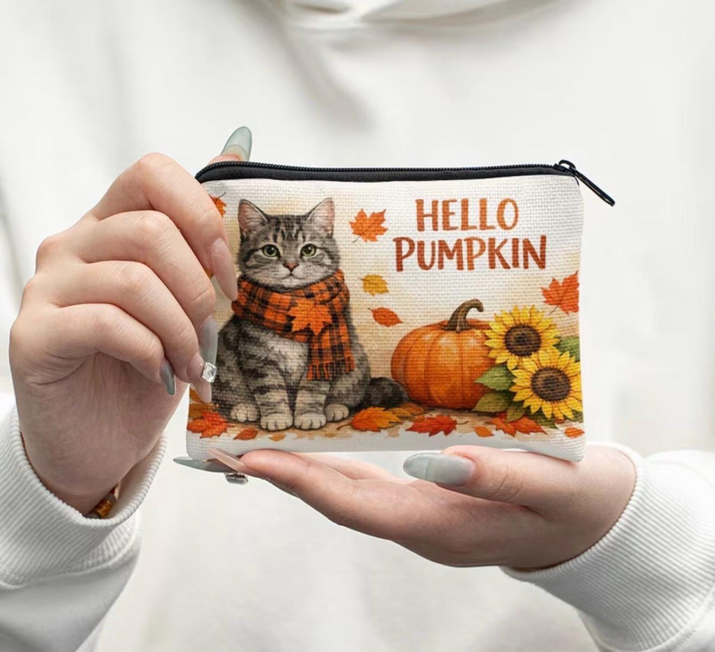 Fall Cat Lover Gift Bag | Hello Pumpkin Gift for Her | Thanksgiving Hostess Gift | Coworker Birthday Fall Gift