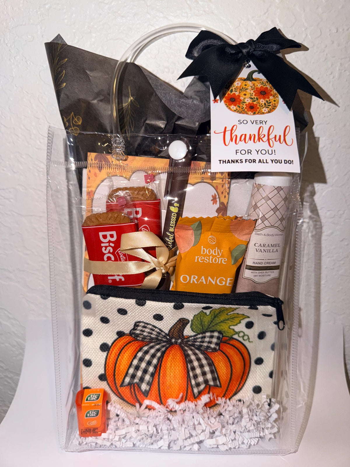 Fall Pumpkin Gift Bag | Thank You Gift for Her | Coworker Appreciation Gift | Hostess Gift | Fall Birthday Gift