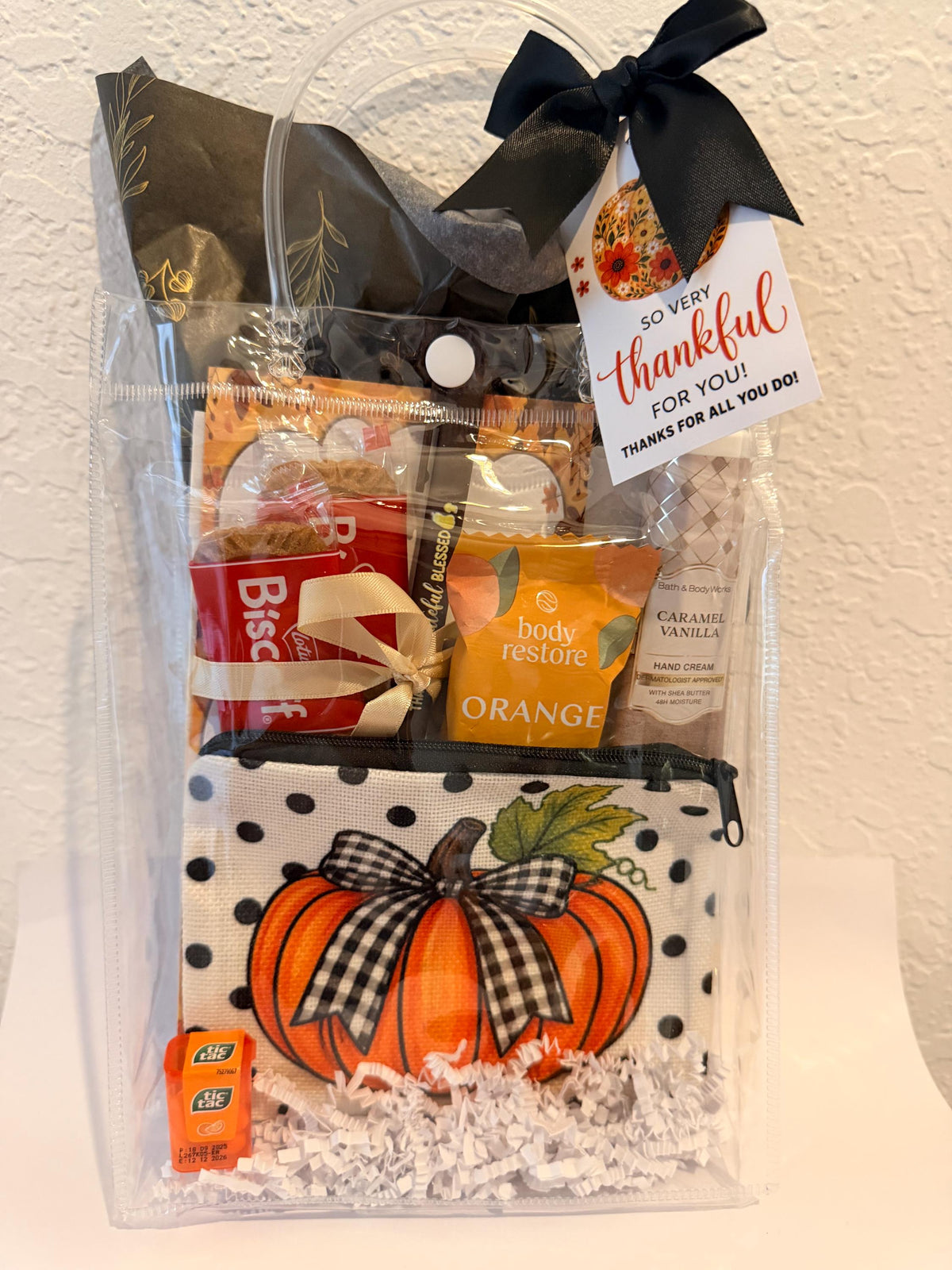 Fall Pumpkin Gift Bag | Thank You Gift for Her | Coworker Appreciation Gift | Hostess Gift | Fall Birthday Gift