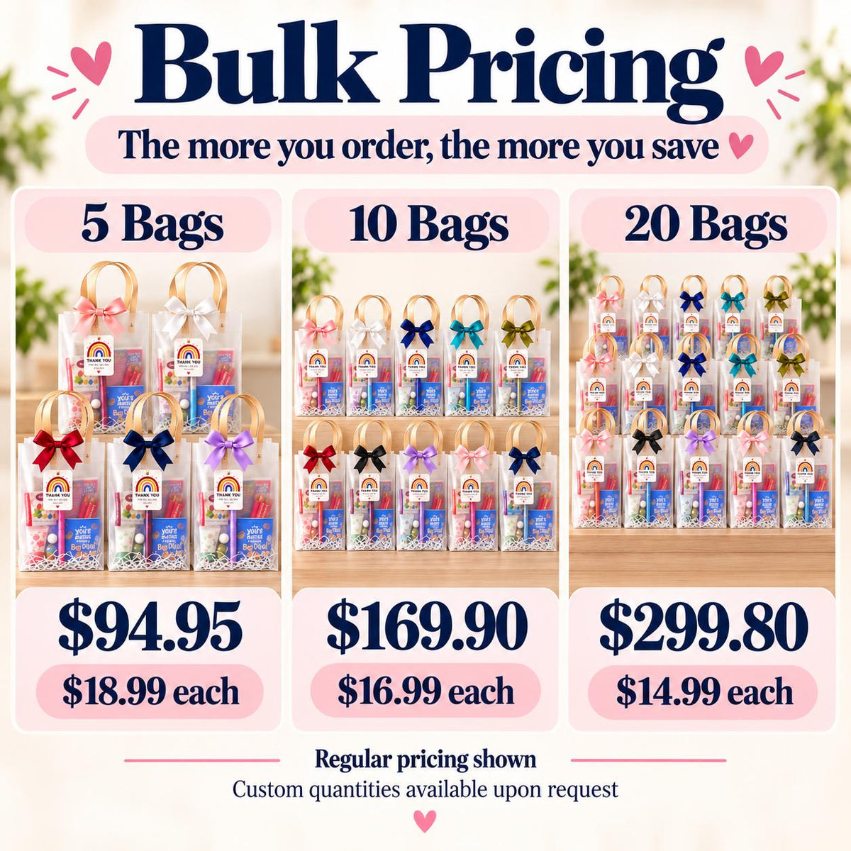 Bulk Employee Appreciation Gift Bags | Sets of 5, 10 or 20