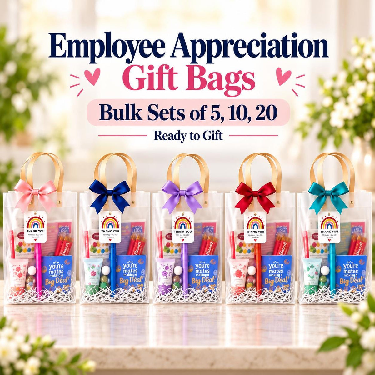 Bulk Employee Appreciation Gift Bags | Sets of 5, 10 or 20