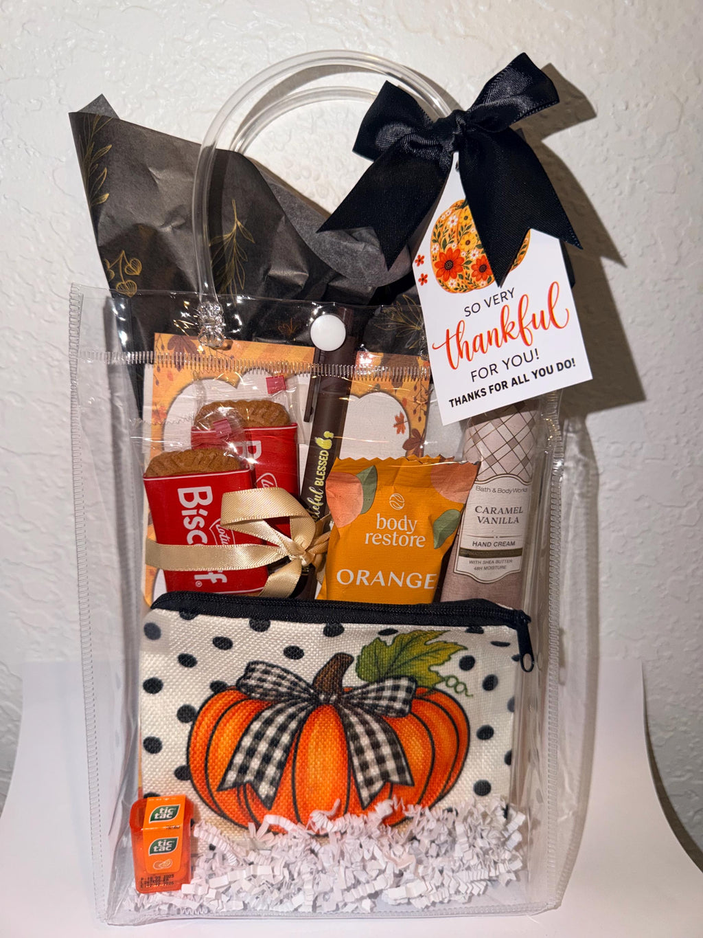 Fall Pumpkin Gift Bag | Thank You Gift for Her | Coworker Appreciation Gift | Hostess Gift | Fall Birthday Gift