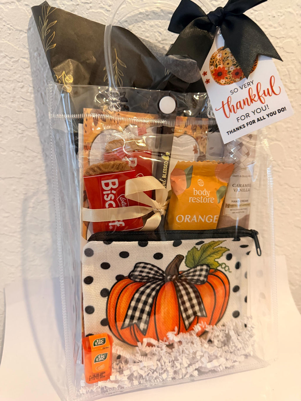 Fall Pumpkin Gift Bag | Thank You Gift for Her | Coworker Appreciation Gift | Hostess Gift | Fall Birthday Gift