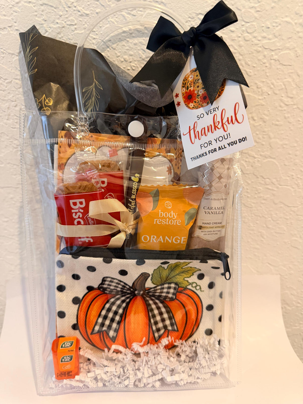 Fall Pumpkin Gift Bag | Thank You Gift for Her | Coworker Appreciation Gift | Hostess Gift | Fall Birthday Gift