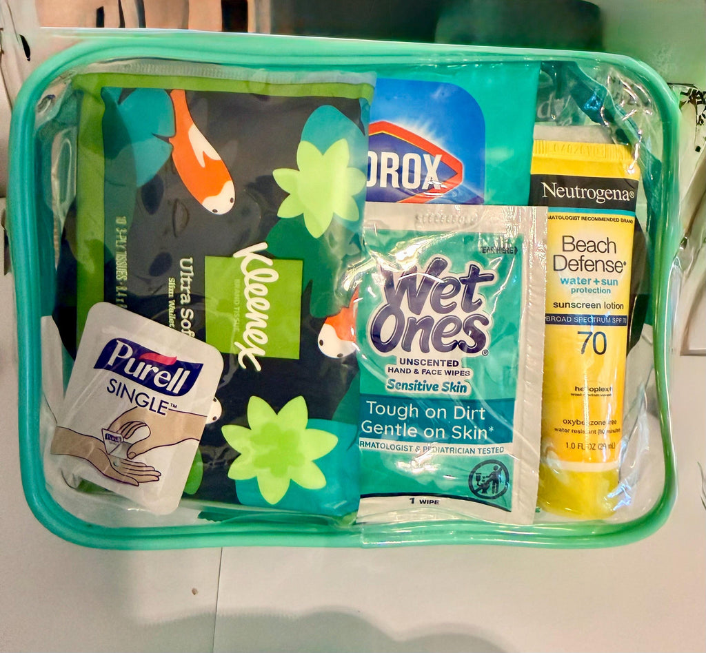Seafoam Green Cruise Gift Bag | Cruise Essentials Travel Kit for Women | Cruise Crew Gift, Bachelorette Girls Trip Bag, Ready to Gift